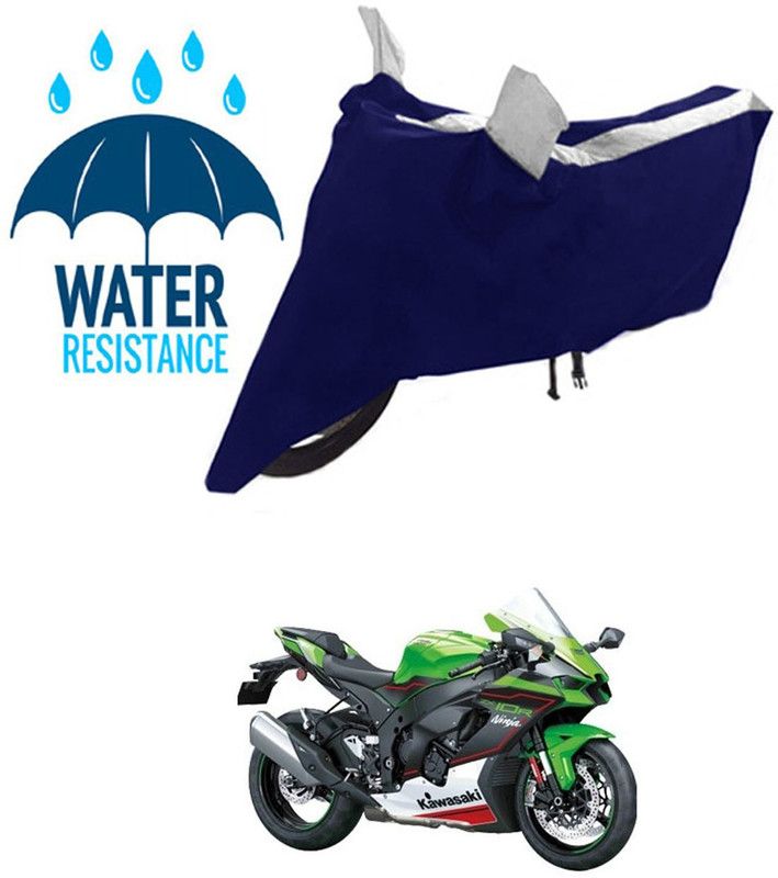RONISH Waterproof Two Wheeler Cover for Kawasaki  (Ninja ZX-10R, Black, Silver)