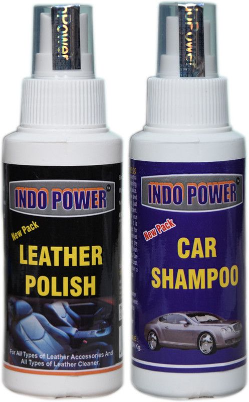 INDOPOWER Leather polish 100ml.+Car Shampoo100ml. COV349 Vehicle Interior Cleaner  (200 ml)