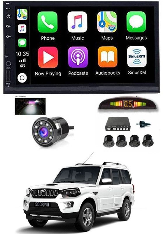 RKPSP 7 INCH Full Double Din Car Screen Stereo Media Player Audio Video Touch Screen Stereo Full HD with MP3/MP4/MP5/USB/FM Player/WiFi/Bluetooth & Mirror Link with Back Rear Camera & Black Sensor For New Scorpio Car Stereo  (Double Din)