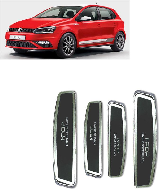 Etradezone Plastic Car Door Guard  (Black, Silver, Pack of 4, Volkswagen, Polo)