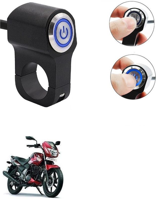 Qiisx CNC On/Off Motorcycle Handlebar Fitting With Light For TVS Flame Handle Bar Grip For TVS Universal For Bike  (Pack of 1)
