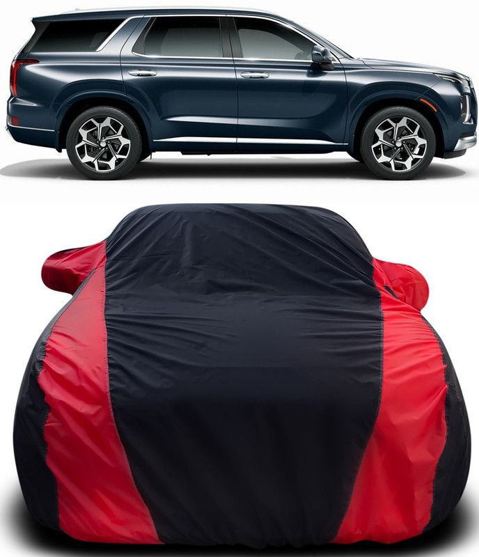 AutoBurn Car Cover For Hyundai Palisade (With Mirror Pockets)  (Black, Red)
