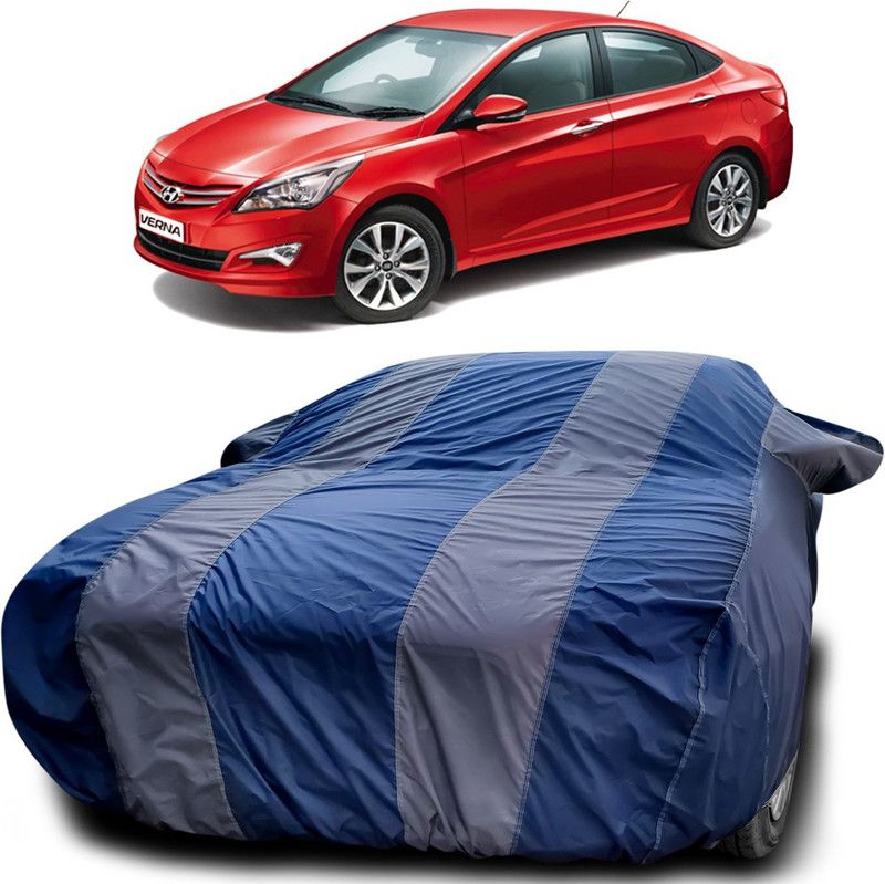 Ascension Car Cover For Hyundai Fluidic Verna 4S (With Mirror Pockets)  (Blue, Grey)