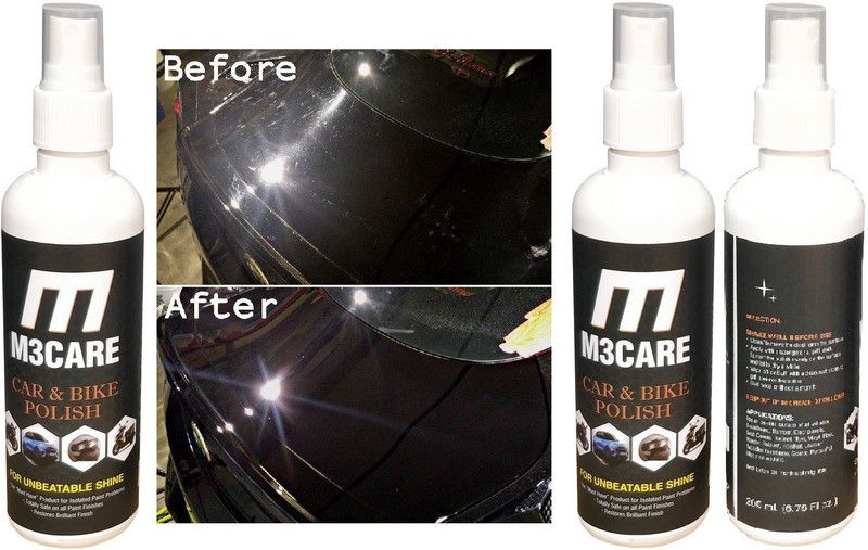 M3CARE Liquid Car Polish for Dashboard, Exterior, Headlight, Chrome Accent, Bumper, Windscreen, Metal Parts, Leather  (600 ml, Pack of 3)