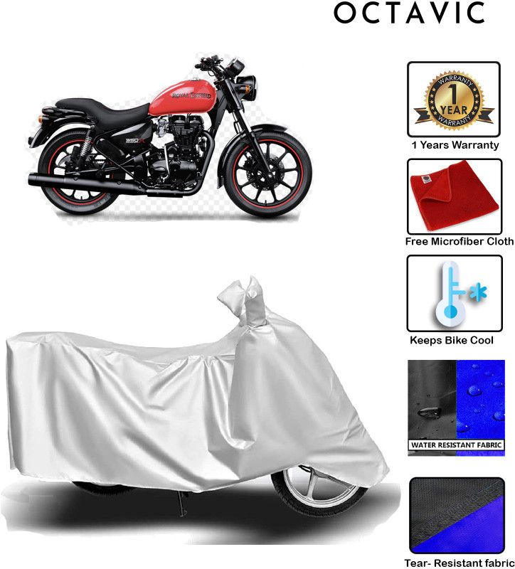 octavic Waterproof Two Wheeler Cover for Royal Enfield  (Thunderbird 350, Silver)