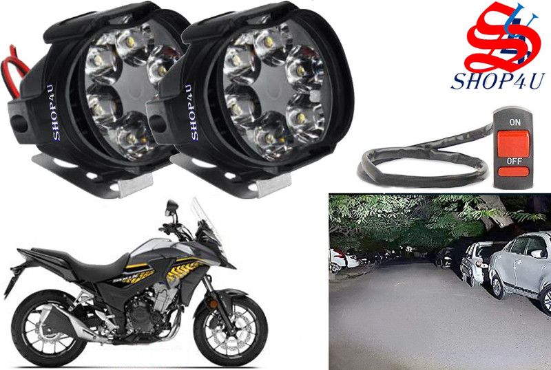 SHOP4U Waterproof Original 6 Fog Light with on/off Switch for Honda CB500F STD Headlight, Fog Lamp Motorbike LED for Honda (12 V, 10 W)  (CBR 600RR, Pack of 3)