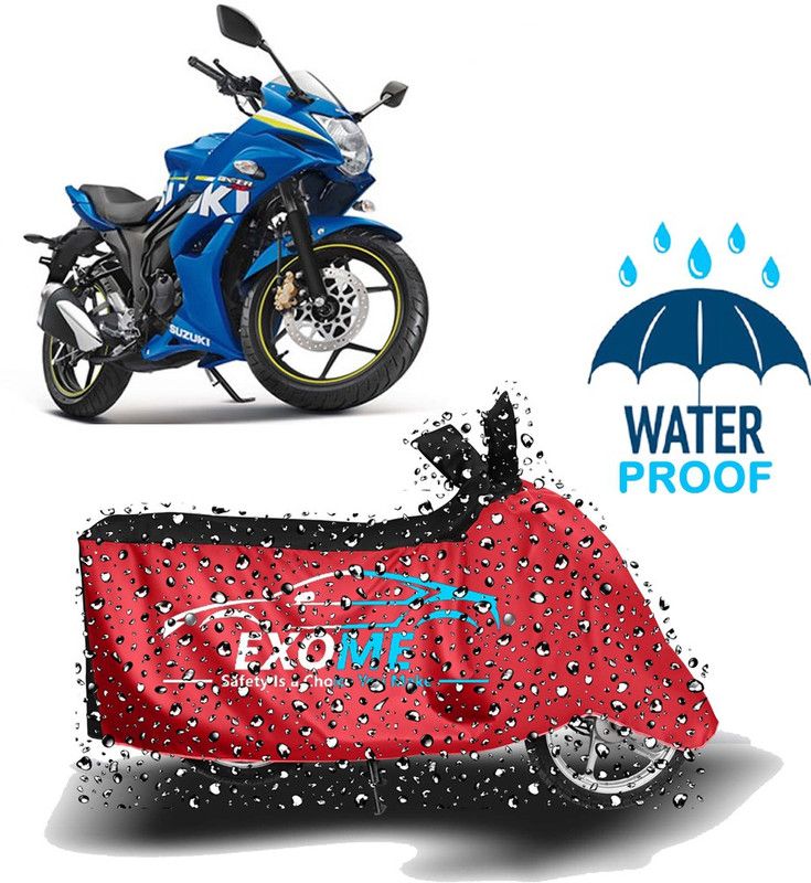EXOME Two Wheeler Cover for Suzuki  (Gixxer SF, Red, Black)