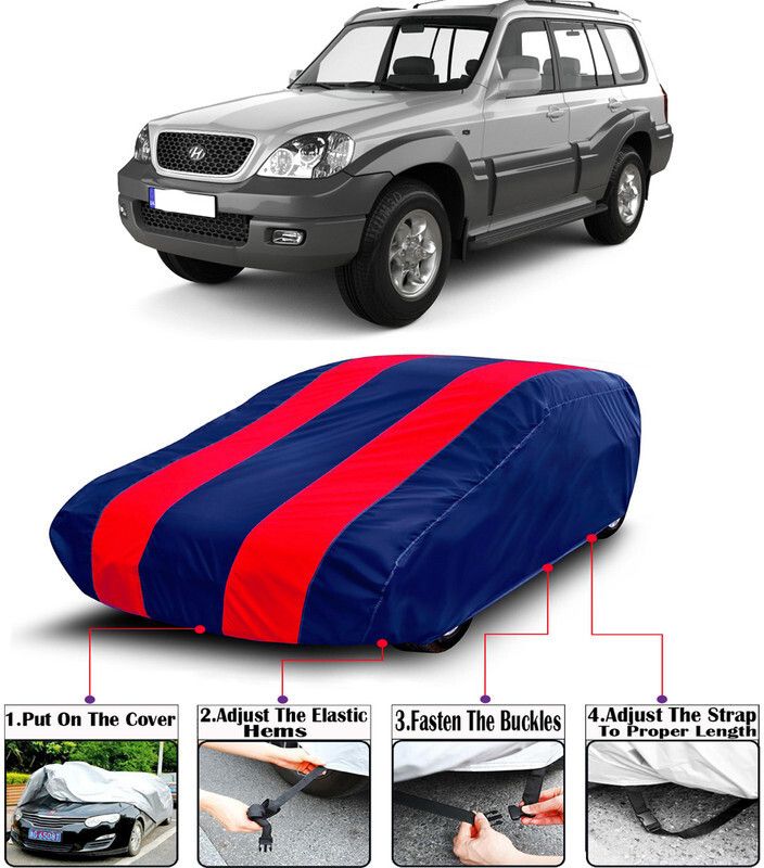 AutoTiger Car Cover For Hyundai Terracan (With Mirror Pockets)  (Red, Blue)