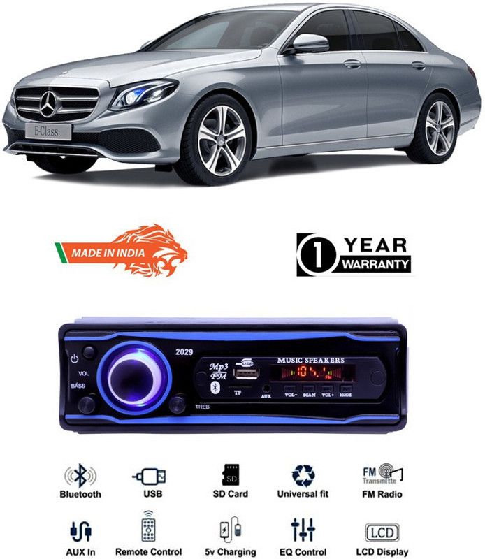 Genipap Blue 2029 USB/AUX/SD/BLUETOOTH/FM/MP3 BOOM MASTER STANDARD- GP381 Car Stereo  (Single Din)