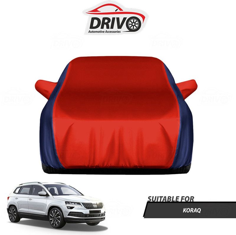 Drivo Car Cover For Skoda Karoq (With Mirror Pockets)  (Blue, Red)