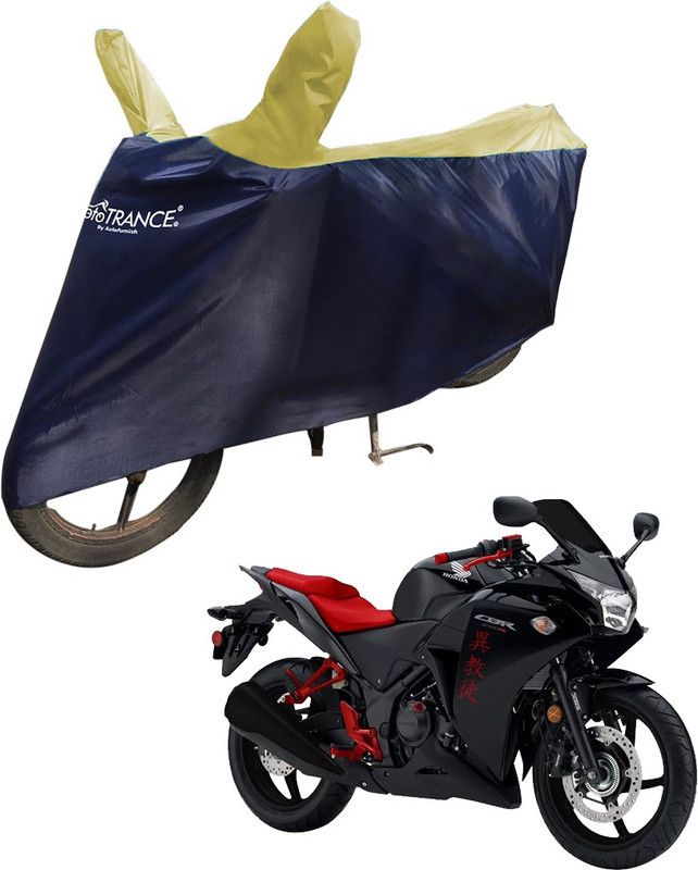 MOTOTRANCE Waterproof Two Wheeler Cover for Honda  (CBR 250R, Yellow, Blue)