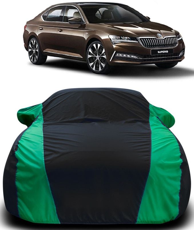 ARN Car Cover For Skoda Superb Facelift (With Mirror Pockets)  (Black, Green)