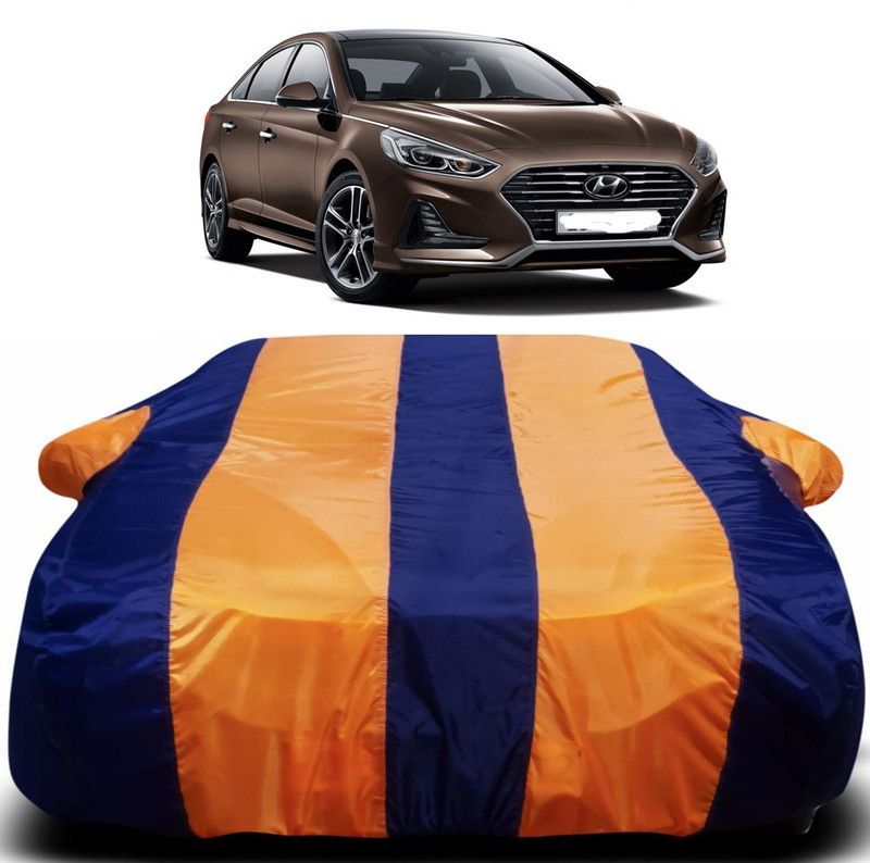 Genipap Car Cover For Hyundai Sonata Facelift (With Mirror Pockets)  (Orange, Blue)