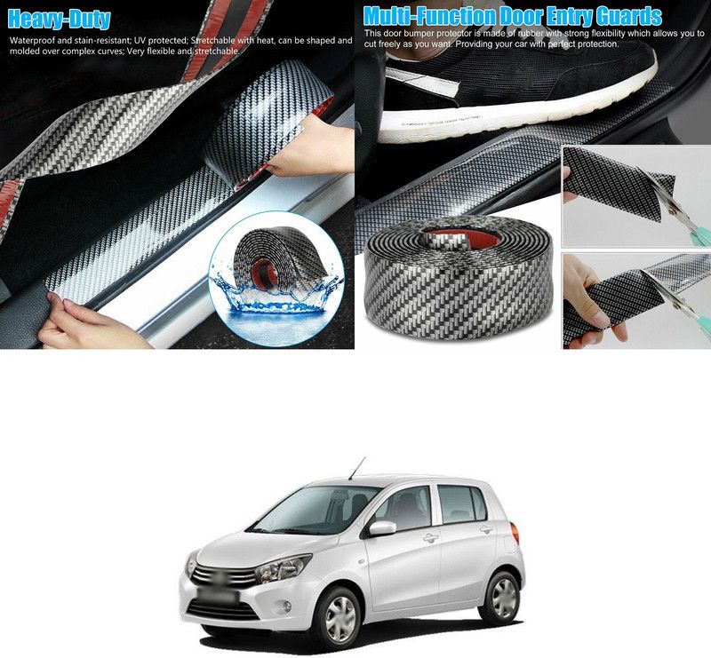 XZRTZ Universal Carbon Fibre Car Door Sill Guards Protector Self-Adhesive Flexible Car Sticker Protector for Car SUV Truck Door Entry Guards, A163 Car Spoiler