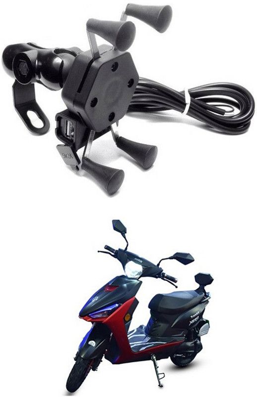 Enfield Works X-Grip Mobile Holder With USB Charger For Bike EW-455 Bike Mobile Holder  (Black)