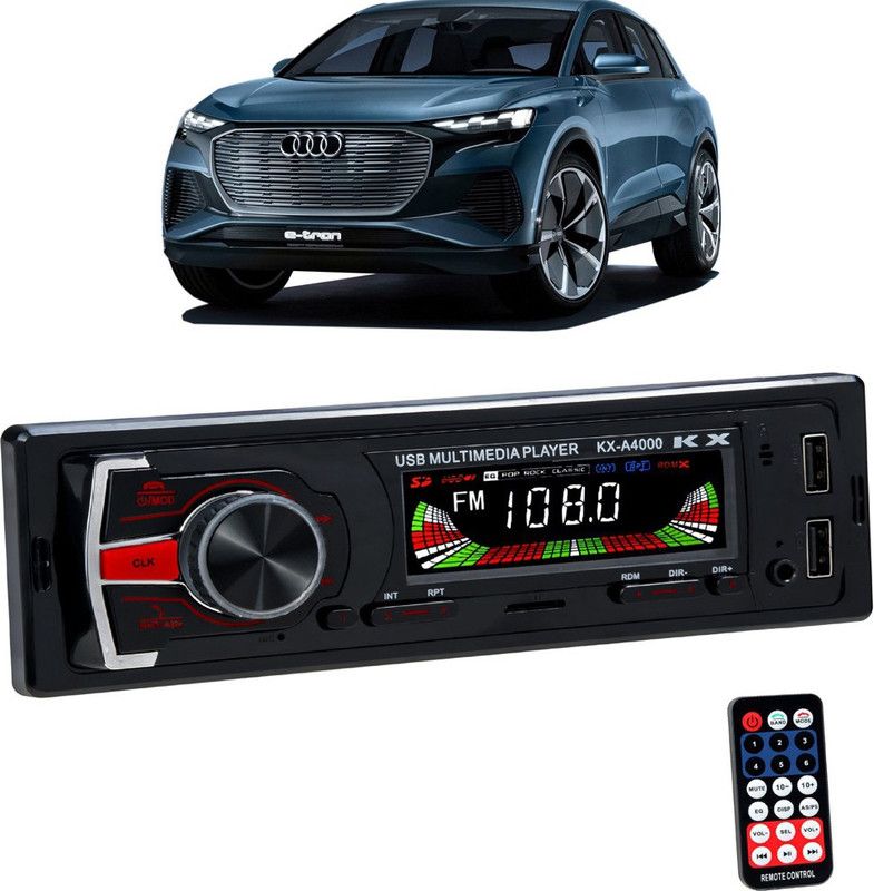 JBRIDERZ KX-A4000 with AUX/Bluetooth/USB/ MP3 B 12 Car Stereo  (Single Din)