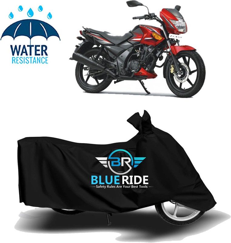 BLUERIDE Two Wheeler Cover for TVS  (Flame SR125, Black)