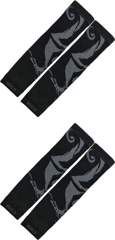 TENDSY Cotton Arm Sleeve For Men & Women With Tattoo  (Free, Black)