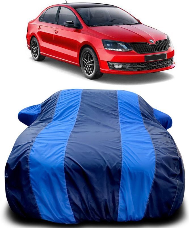 AutoBurn Car Cover For Skoda Rapid (With Mirror Pockets)  (Blue, Blue)
