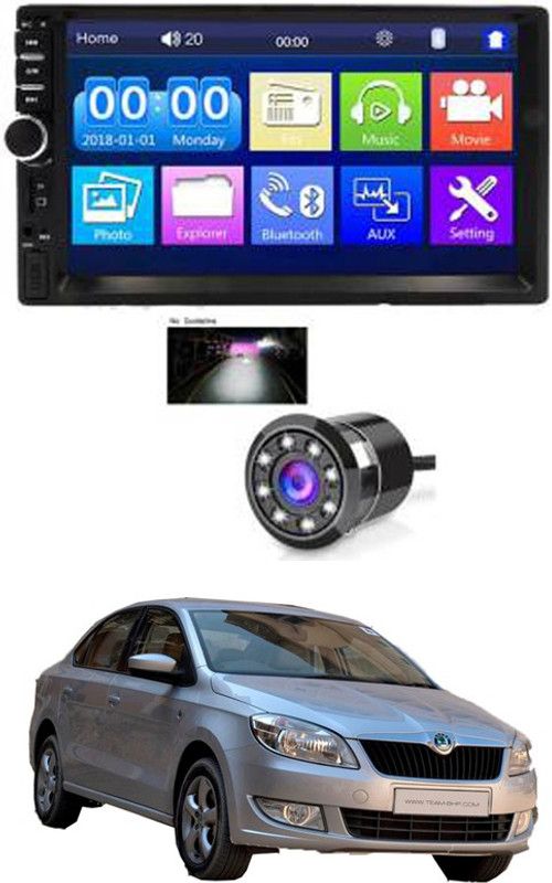 AYW 7 INCH Double Din Car Screen Stereo Media Player Audio Video Touch Screen Stereo Full HD with MP3/MP4/MP5/USB/FM Player/WiFi/Bluetooth & Mirror Link with Back Rear Camera For Old Rapid Car Stereo  (Double Din)