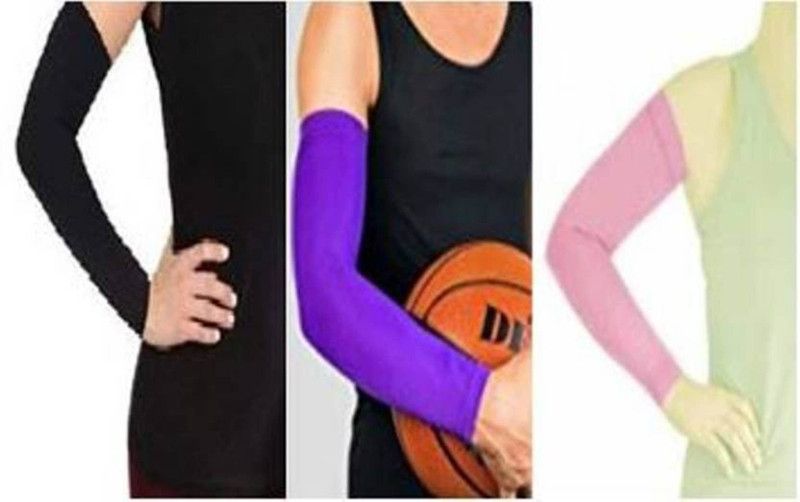 BEZAL Nylon Arm Sleeve For Men & Women  (Free, Purple, Pink, Black)