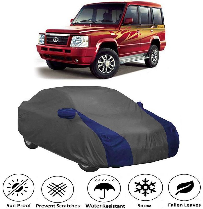 Genipap Car Cover For Tata Sumo Gold (With Mirror Pockets)  (Grey, Blue)