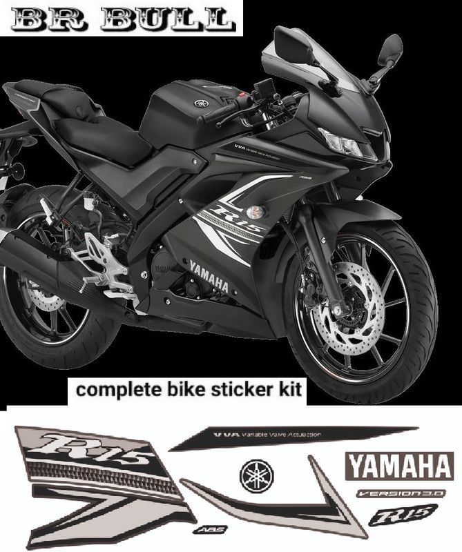 BR BULL Sticker & Decal for Bike  (Silver, Black)