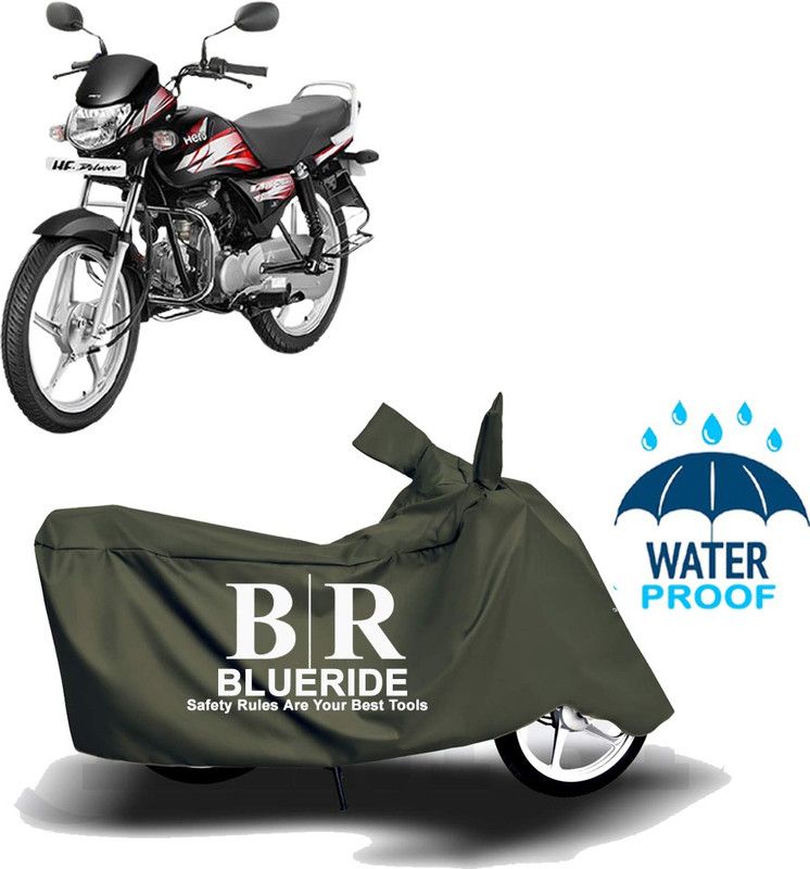 BLUERIDE Two Wheeler Cover for Hero  (HF Deluxe, Green)