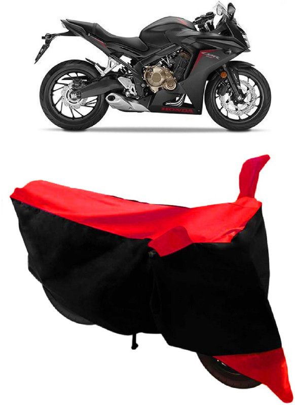ABORDABLE Two Wheeler Cover for Honda  (CBR 650F, Red, Black)