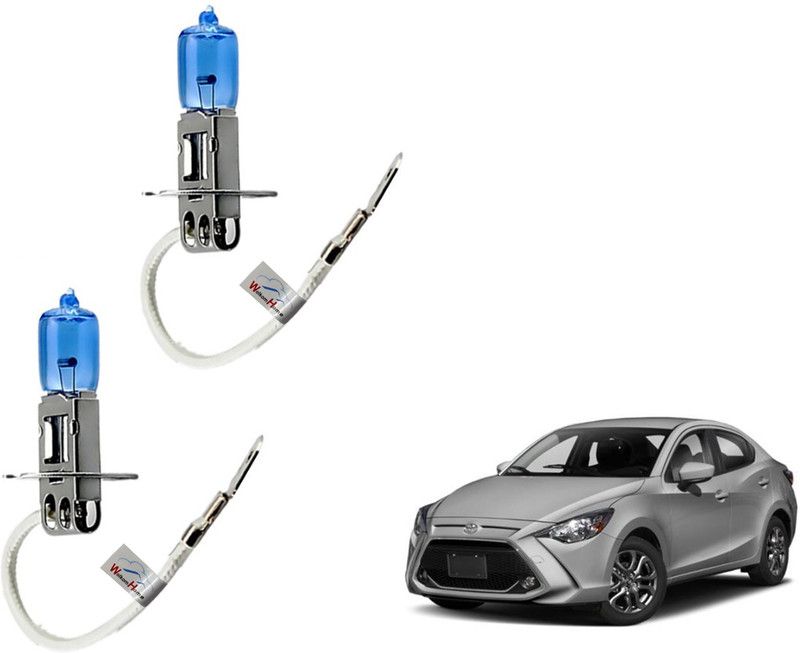 WolkomHome Car H3 halogen headlight Fog lamp bulb 12V - 100W 5000K Cool Blue Ultimate White for Toyota Yaris 2018 Headlight Car Halogen for Toyota (12 V, 100 W)  (Yaris, Pack of 2)