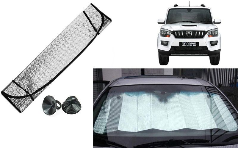 Auto Kite Dashboard, Rear Window Sun Shade For Mahindra New Scorpio  (Silver, Black)