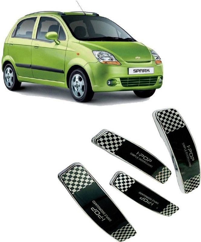 Etradezone Plastic Car Door Guard  (Black, Silver, Pack of 4, Chevrolet, Spark)