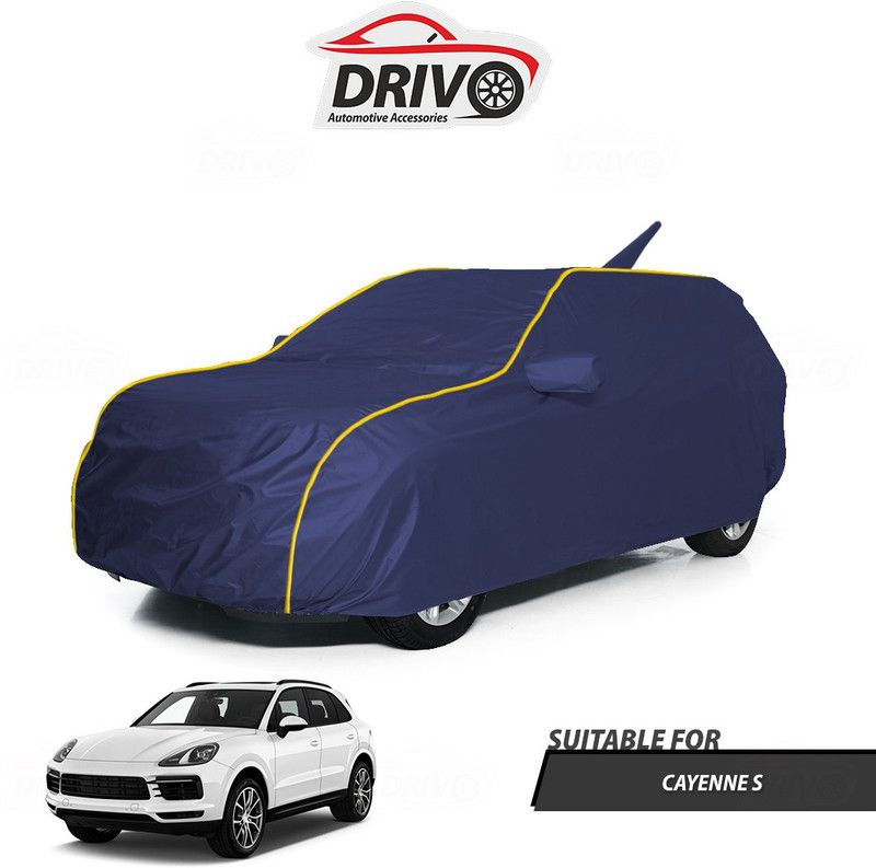 Drivo Car Cover For Porsche Cayenne S (With Mirror Pockets)  (Blue)