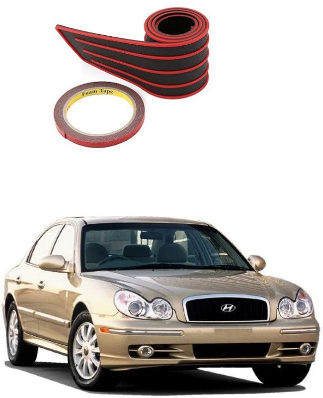PRTEK Plastic Car Bumper Guard  (Black, Red, Pack of 1, Hyundai, Sonata)