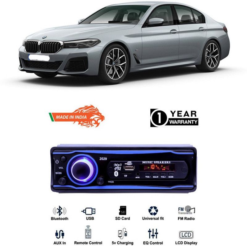 Purpleheart Blue 2029 USB/AUX/SD/BLUETOOTH/FM/MP3 BOOM MASTER STANDARD-PP48 Car Stereo  (Single Din)