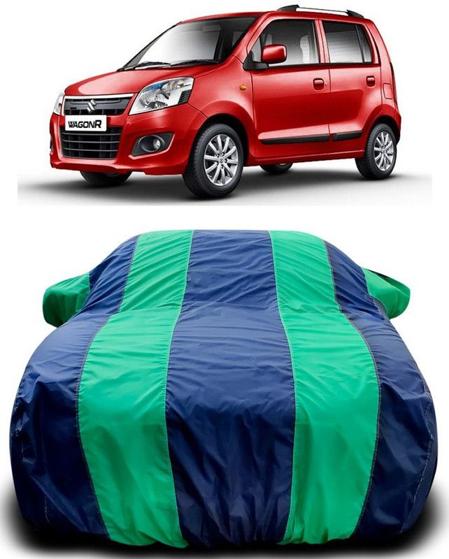 Furious3D Car Cover For Maruti Suzuki WagonR Electric Vehicle (With Mirror Pockets)  (Green, Blue)