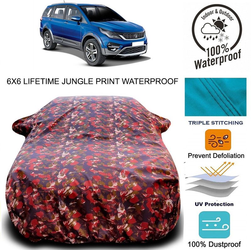 MoTRoX Car Cover For Tata Hexa (With Mirror Pockets)  (Red, Green)