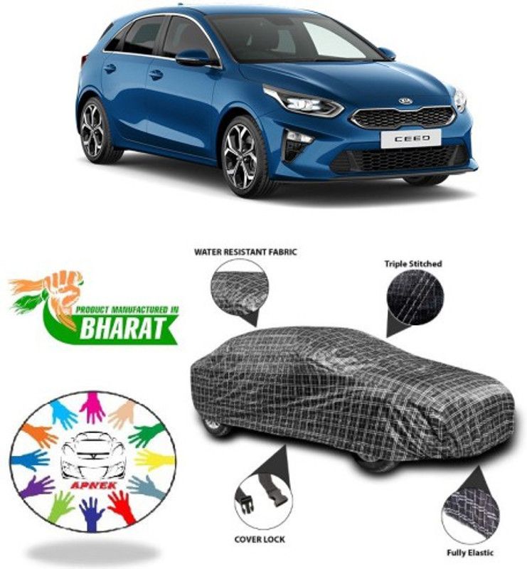 APNEK Car Cover For Kia ceed (With Mirror Pockets)  (Black, Silver, Grey)