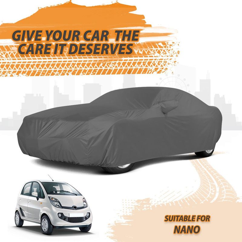 Drivo Car Cover For Tata Nano (With Mirror Pockets)  (Grey)