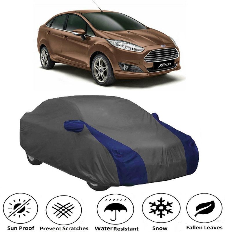AUTOGARH Car Cover For Ford Fiesta (With Mirror Pockets)  (Grey, Blue)