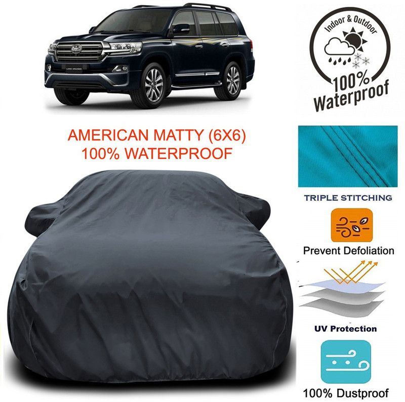 Dvis Car Cover For Toyota Land Cruiser (With Mirror Pockets)  (Grey)