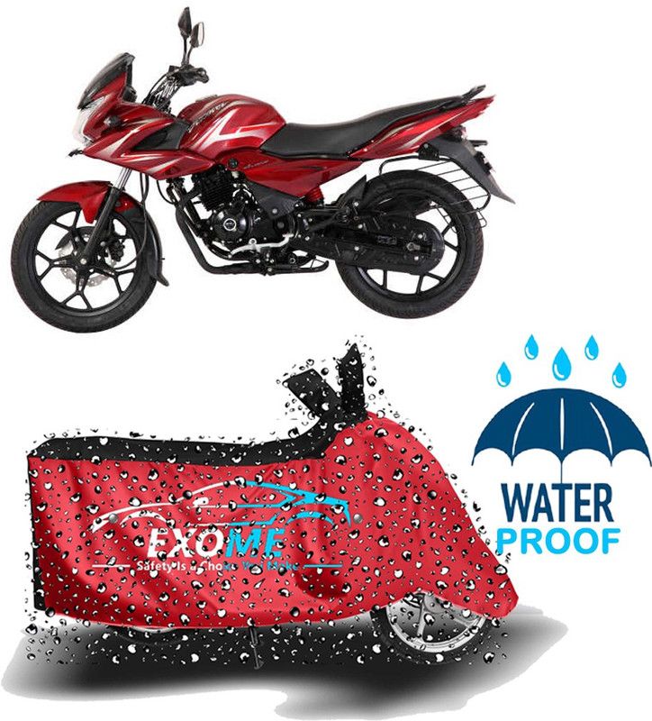 EXOME Two Wheeler Cover for Bajaj  (Discover 150 f, Red, Black)