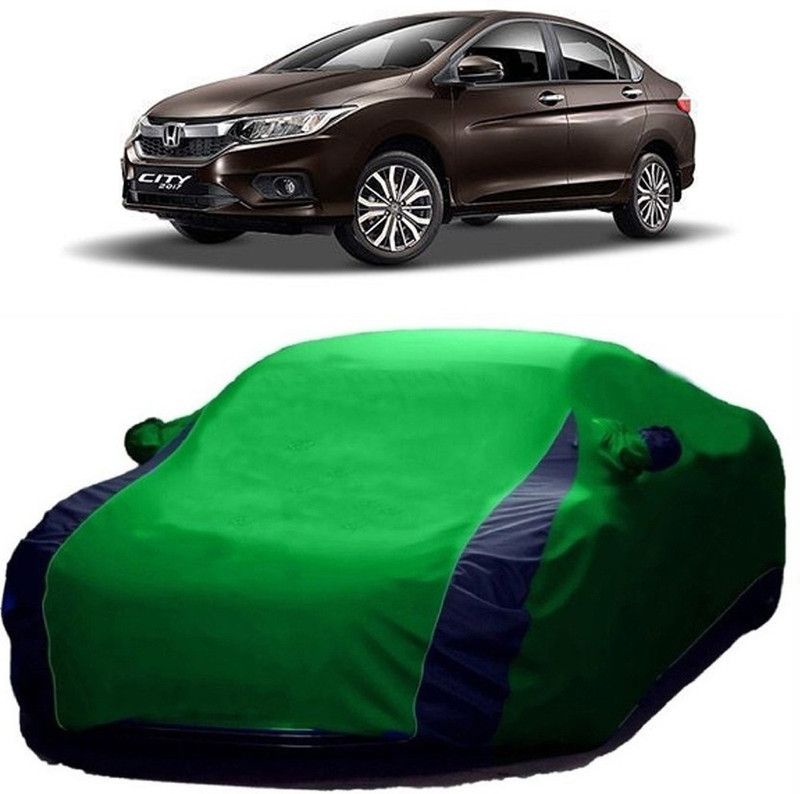 Genipap Car Cover For Honda City i-Dtec (With Mirror Pockets)  (Green)