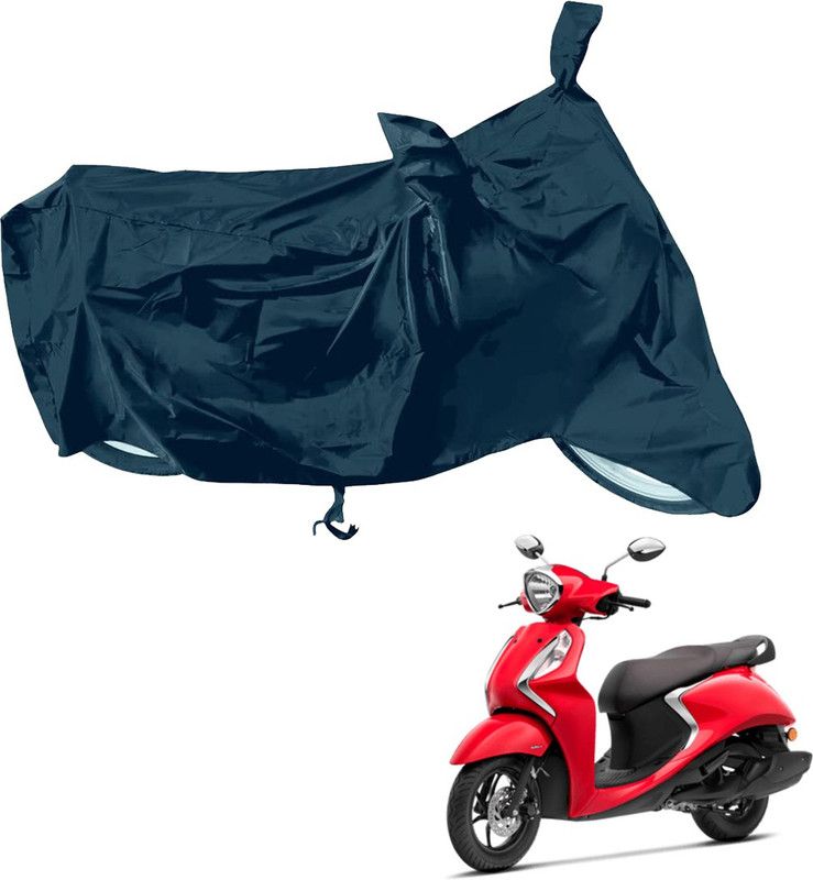 RiderShine Waterproof Two Wheeler Cover for Yamaha  (Fascino BS6, Black)
