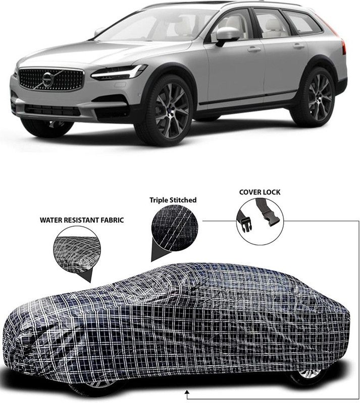 Genipap Car Cover For Volvo XC90 (With Mirror Pockets)  (White, Black)