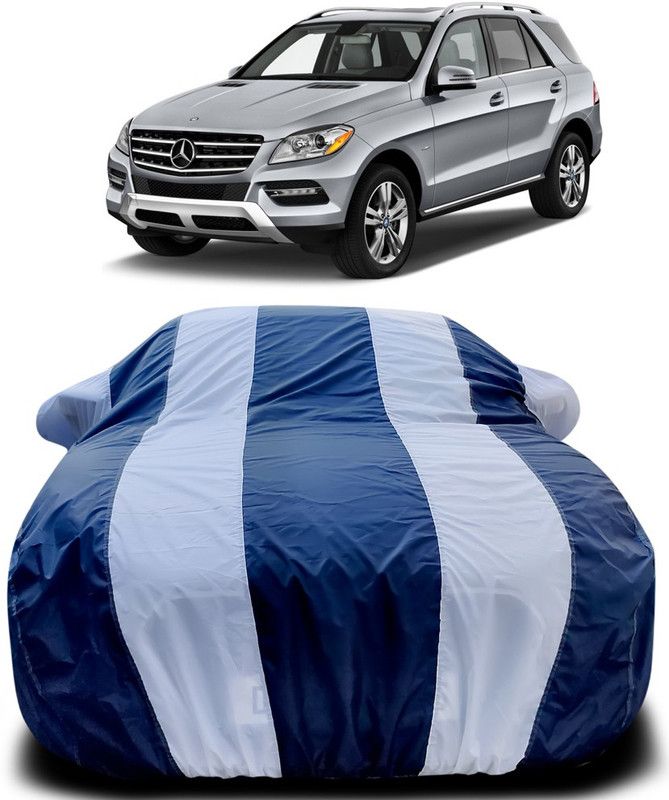 MoTRoX Car Cover For Mercedes Benz ML350 (With Mirror Pockets)  (Blue, White)
