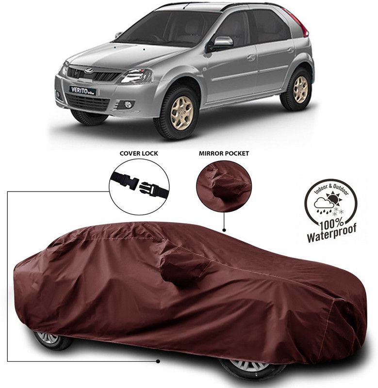 Genipap Car Cover For Mahindra Verito Vibe (With Mirror Pockets)  (Maroon)