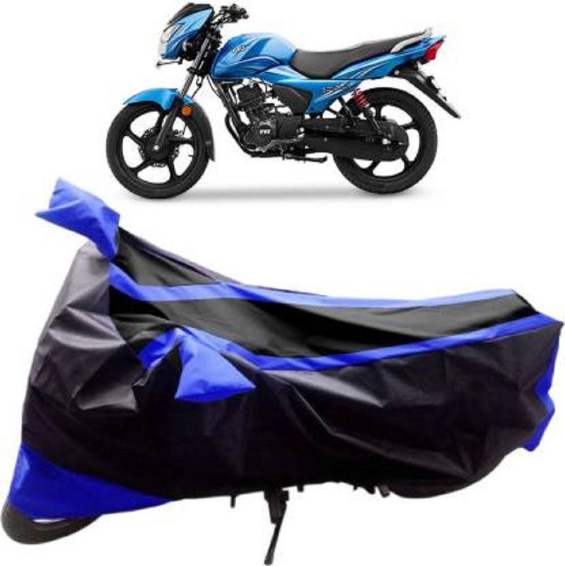 High Quality Waterproof Two Wheeler Cover for TVS  (Victor New, Blue, Black)