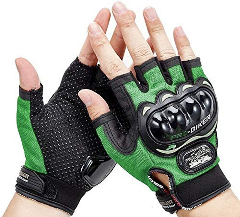Leosportz Motocross BREATHABLE FABRIC RIDING GLOVES FOR RIDERS,BIKERS Riding Gloves  (Green)