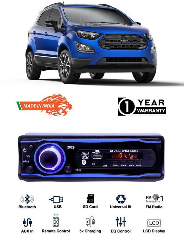 Genipap Blue 2029 USB/AUX/SD/BLUETOOTH/FM/MP3 BOOM MASTER STANDARD- GP125 Car Stereo  (Single Din)